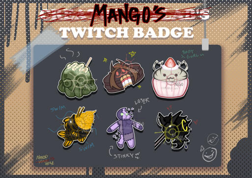 Set of 6 badges